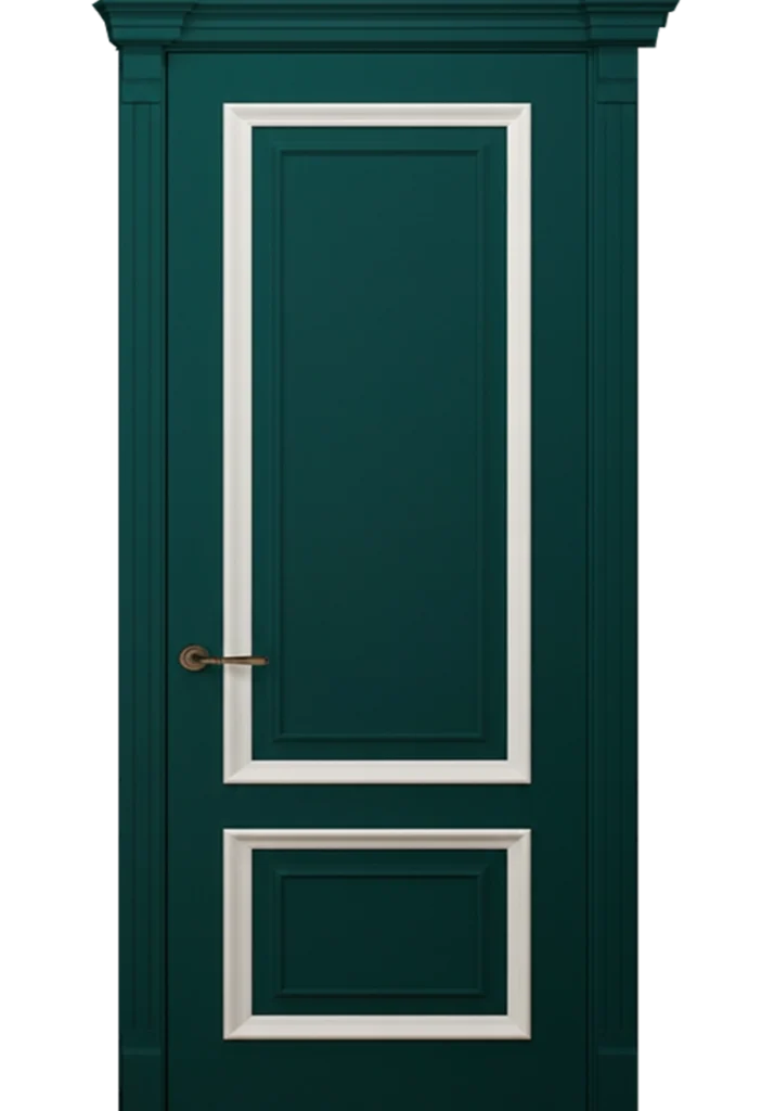 ESTET Genesis GE3M თეთრი კლასიკური შიდა კარი ოქროს დეკორით