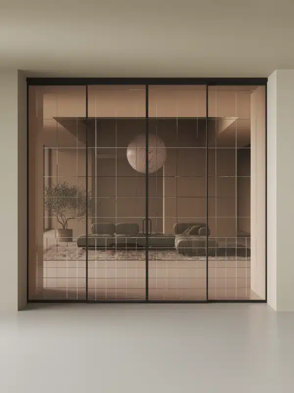 ფარული კარები 4 გასაწევი ალუმინის სივრცის ტიხარი DiviLux 1